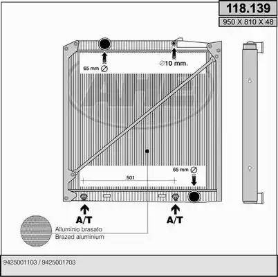 AHE 118.139 - Radiator, engine cooling autospares.lv