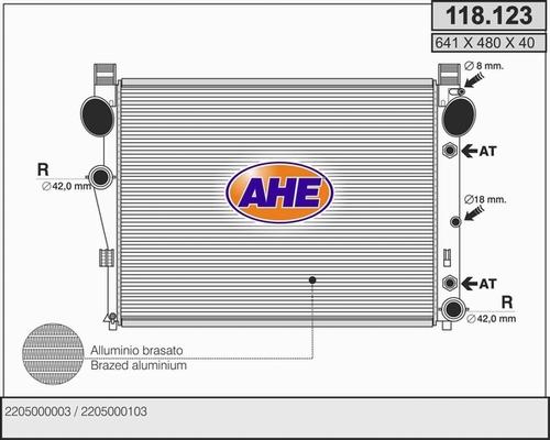 AHE 118.123 - Radiator, engine cooling autospares.lv