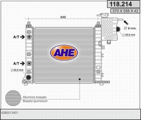 AHE 118.214 - Radiator, engine cooling autospares.lv