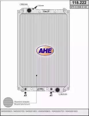 AHE 118.222 - Radiator, engine cooling autospares.lv