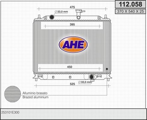 AHE 112.058 - Radiator, engine cooling autospares.lv