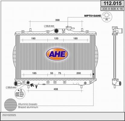 AHE 112.015 - Radiator, engine cooling autospares.lv