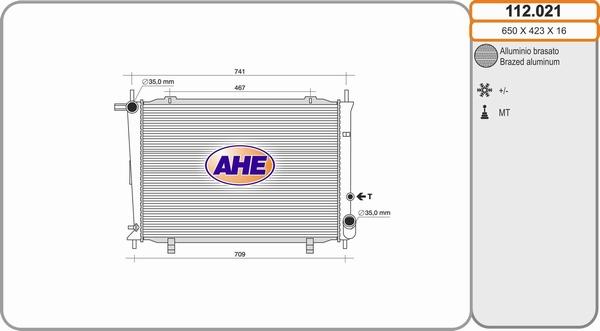 AHE 112.021 - Radiator, engine cooling autospares.lv