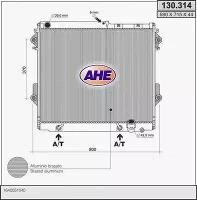 AHE 130.314 - Radiator, engine cooling autospares.lv