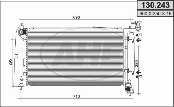 AHE 130.243 - Radiator, engine cooling autospares.lv