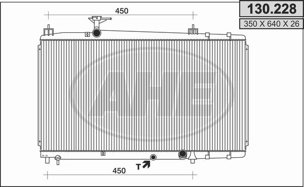 AHE 130.228 - Radiator, engine cooling autospares.lv