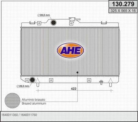 AHE 130.279 - Radiator, engine cooling autospares.lv