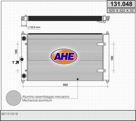 AHE 131.048 - Radiator, engine cooling autospares.lv