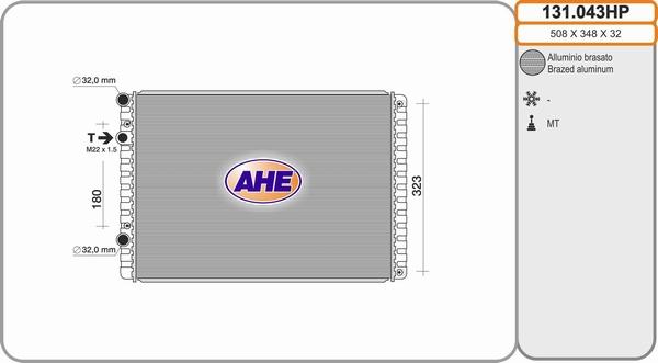 AHE 131.043HP - Radiator, engine cooling autospares.lv