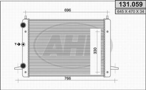 AHE 131.059 - Radiator, engine cooling autospares.lv