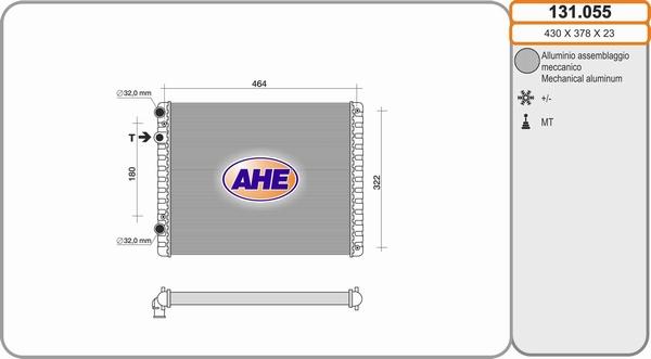 AHE 131.055 - Radiator, engine cooling autospares.lv