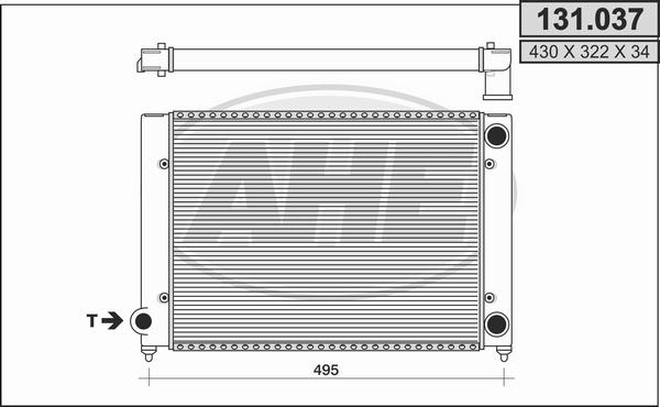 AHE 131.037 - Radiator, engine cooling autospares.lv