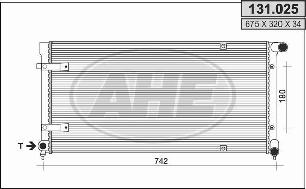 AHE 131.025 - Radiator, engine cooling autospares.lv