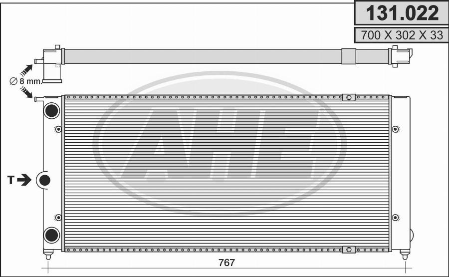 AHE 131.022 - Radiator, engine cooling autospares.lv