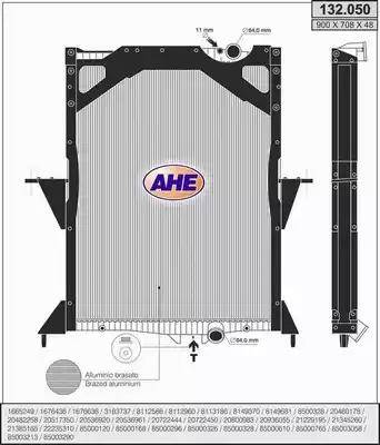 AHE 132.050 - Radiator, engine cooling autospares.lv