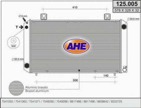 AHE 125.005 - Radiator, engine cooling autospares.lv