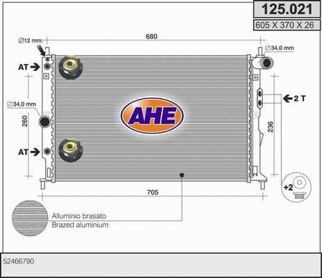 AHE 125.021 - Radiator, engine cooling autospares.lv