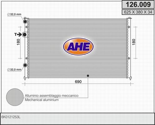 AHE 126.009 - Radiator, engine cooling autospares.lv