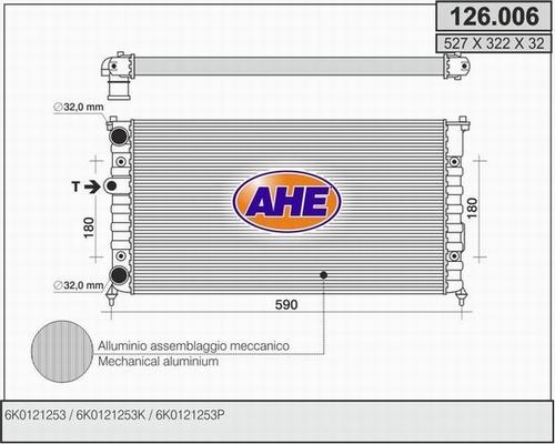 AHE 126.006 - Radiator, engine cooling autospares.lv