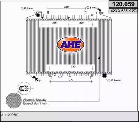 AHE 120.059 - Radiator, engine cooling autospares.lv