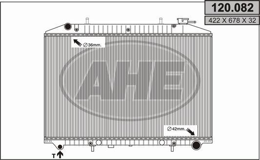 AHE 120.082 - Radiator, engine cooling autospares.lv