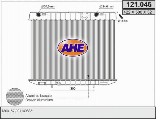 AHE 121.046 - Radiator, engine cooling autospares.lv