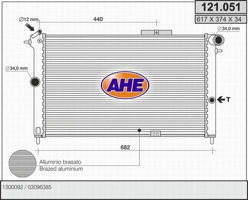 AHE 121.051 - Radiator, engine cooling autospares.lv