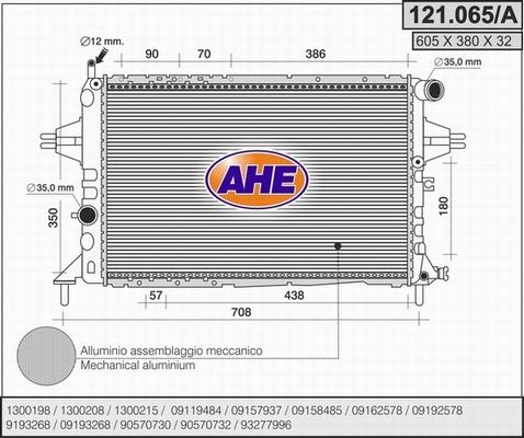 AHE 121.065/A - Radiator, engine cooling autospares.lv