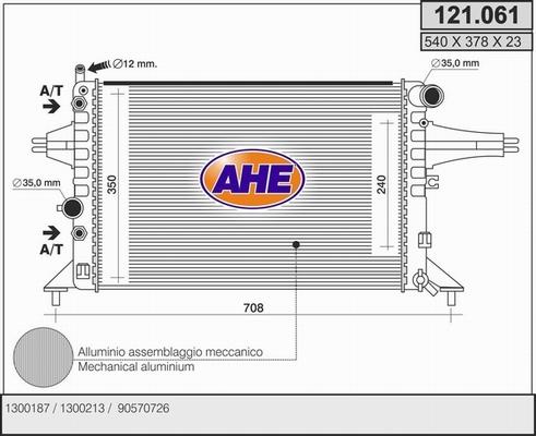 AHE 121.061 - Radiator, engine cooling autospares.lv