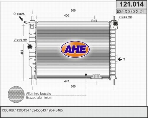 AHE 121.014 - Radiator, engine cooling autospares.lv