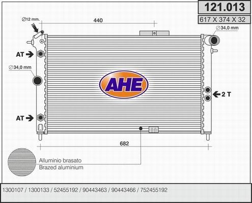 AHE 121.013 - Radiator, engine cooling autospares.lv