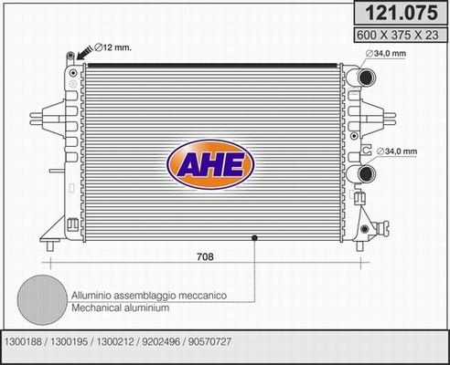 AHE 121.075 - Radiator, engine cooling autospares.lv