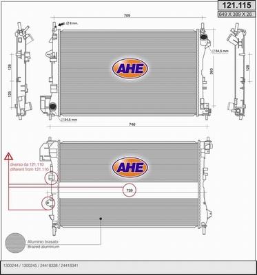 AHE 121.115 - Radiator, engine cooling autospares.lv