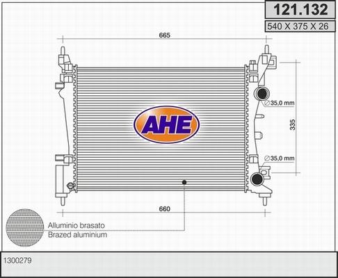 AHE 121.132 - Radiator, engine cooling autospares.lv