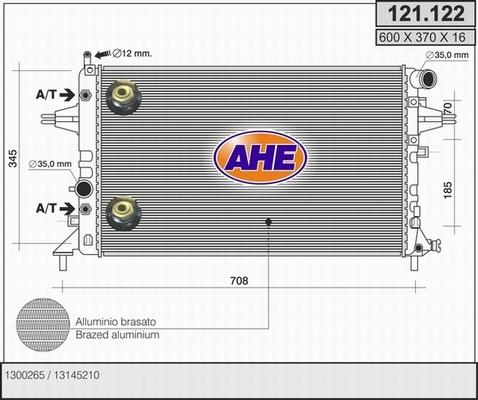 AHE 121.122 - Radiator, engine cooling autospares.lv