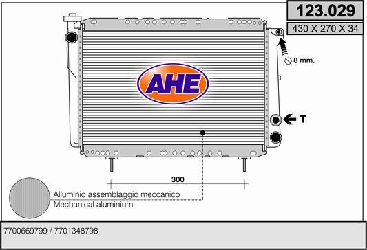 AHE 123.029 - Radiator, engine cooling autospares.lv