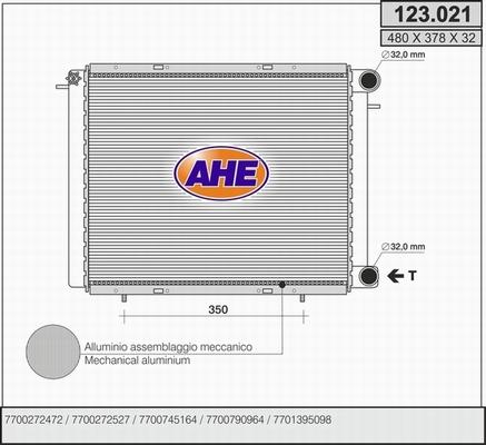 AHE 123.021 - Radiator, engine cooling autospares.lv