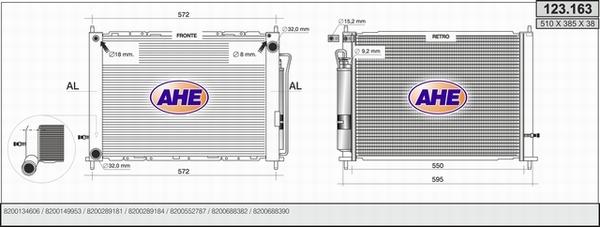 AHE 123.163 - Radiator, engine cooling autospares.lv