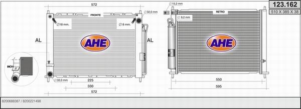 AHE 123.162 - Radiator, engine cooling autospares.lv