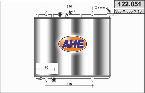 AHE 122.051 - Radiator, engine cooling autospares.lv