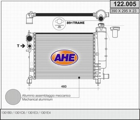 AHE 122.005 - Radiator, engine cooling autospares.lv