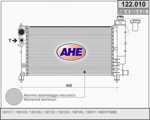 AHE 122.010 - Radiator, engine cooling autospares.lv