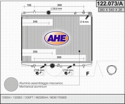 AHE 122.073/A - Radiator, engine cooling autospares.lv