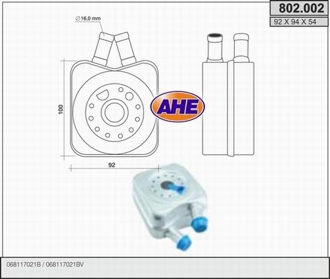 AHE 802.002 - Oil Cooler, engine oil autospares.lv