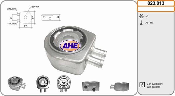 AHE 823.013 - Oil Cooler, engine oil autospares.lv