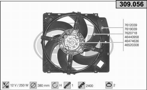 AHE 309.056 - Fan, radiator autospares.lv