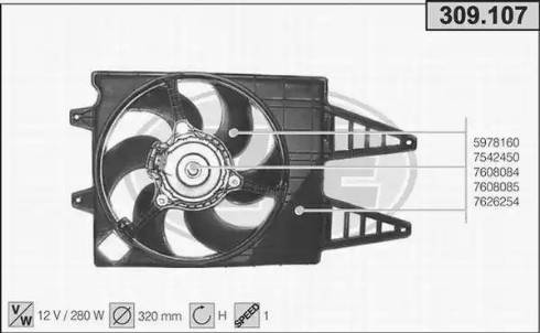 AHE 309.107 - Fan, radiator autospares.lv