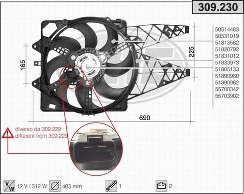 AHE 309.230 - Fan, radiator autospares.lv