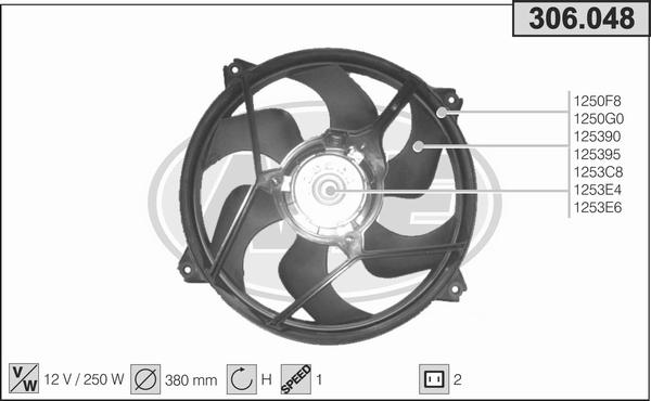 AHE 306.048 - Fan, radiator autospares.lv