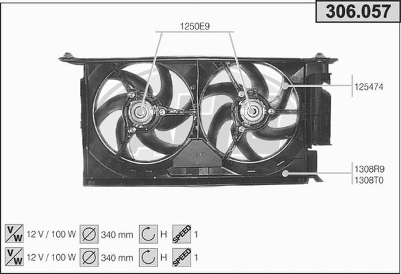 AHE 306.057 - Fan, radiator autospares.lv